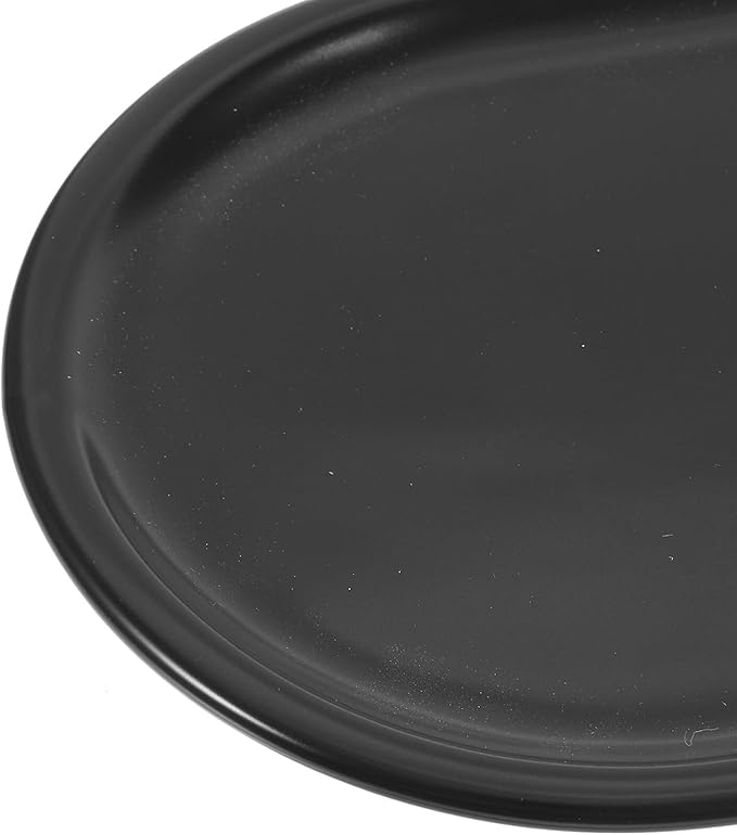 Garneck Ceramic Vanity Tray Small Oval Countertop Storage Tray Black Bathroom Organizer Cosmetic Container Jewelry Holder for Entryway and Dresser