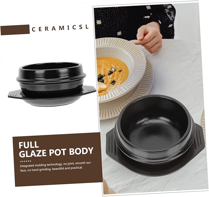 PRETYZOOM Korean Stone Pot Chinese Pot Casserole Ceramic Cooking Heat Insulated Tray