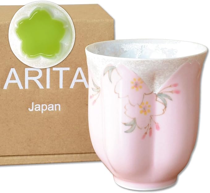 有田焼やきもの市場 Japanese Yunomi Tea Cup Cherry Blossom Made in Japan Arita Imari ware Hananomai Pink