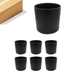 WGVI Black Ceramic Cylinder Vase Width 7" Height 6.75", Flower Arrangements, Candle Holder, Terrarium Planter Pot, Storage Container Organizer, Pen Brush Holder, 6 Pieces