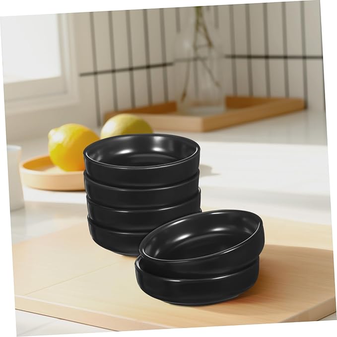 IMIKEYA 6-piece Japanese Ceramic Sauce Dishes Porcelain Snack Plates Smooth Finish for Sushi and Dips