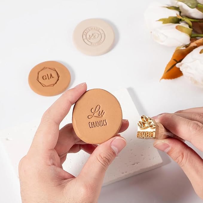 Custom Pottery Stamp for Clay - Personalized Logo & Design Maker, Perfect for Ceramics, Artisan Crafts, and DIY Projects - Easy to Use, Durable, and Unique Gift Idea (3.5inch - 8.89cm)