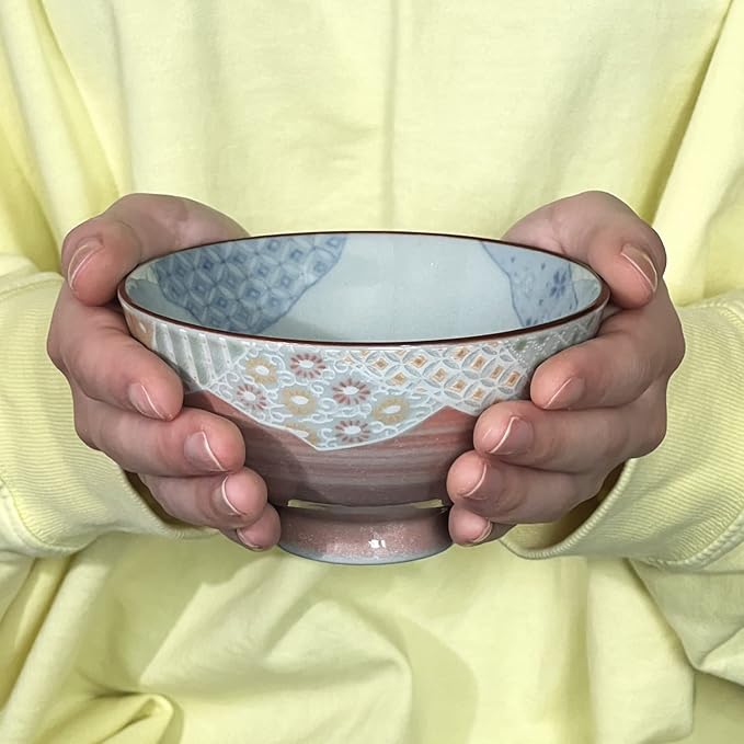 Traditional Style Japanese Ceramics Rice Bowl Chawan Pottery, Dishwasher Microwave Safe Made in Japan (Yuuzen, Small (nakahira))