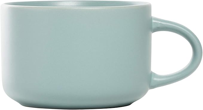 10 Strawberry Street Wazee Matte 4.75"/22 oz Oversized Mug, Set of 6, Mineral Blue