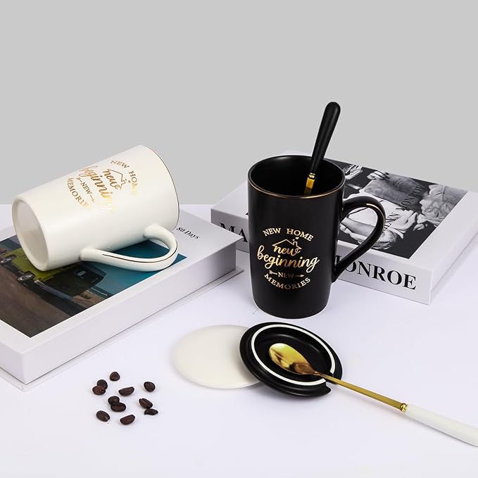 Housewarming Gift New Home, First Home Gifts, New Beginning New Memories Coffee Mug Set, House Warming Gifts, 14 Oz
