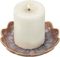 uxcell Candle Holder Plates, 4 Inch Ceramic Candle Tray Tealight Incense Holder Dish Candlestick for Tea Light Aromatherapy Wedding Rustic Vintage Home Decor, Sunflower Purple