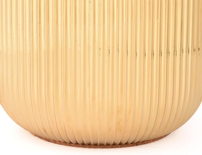 Utensil Holder, Ceramic Kitchen Gold Utensil Holder for Countertop,Cooking Utensil Crocks for Kitchen Counter 5.1 W x 6.6 H inches（stripes）