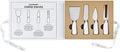 Santa Barbara Design Studio Gift Set Kitchen Essentials Face to Face Designs Black and White Cardboard Book Gift Box, 4-Pieces, Say Cheese Ceramic Cheese Knives