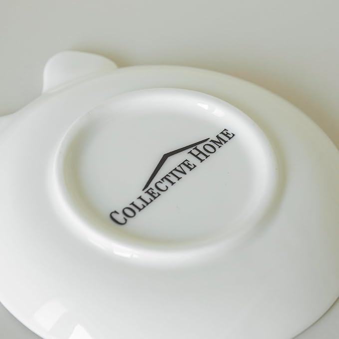 COLLECTIVE HOME Custom Initial Ceramic Jewelry Tray with Bow - Ring Holder & Earring Dish | Christmas Gift Idea for Women, Unique Birthday Present for Her (S)