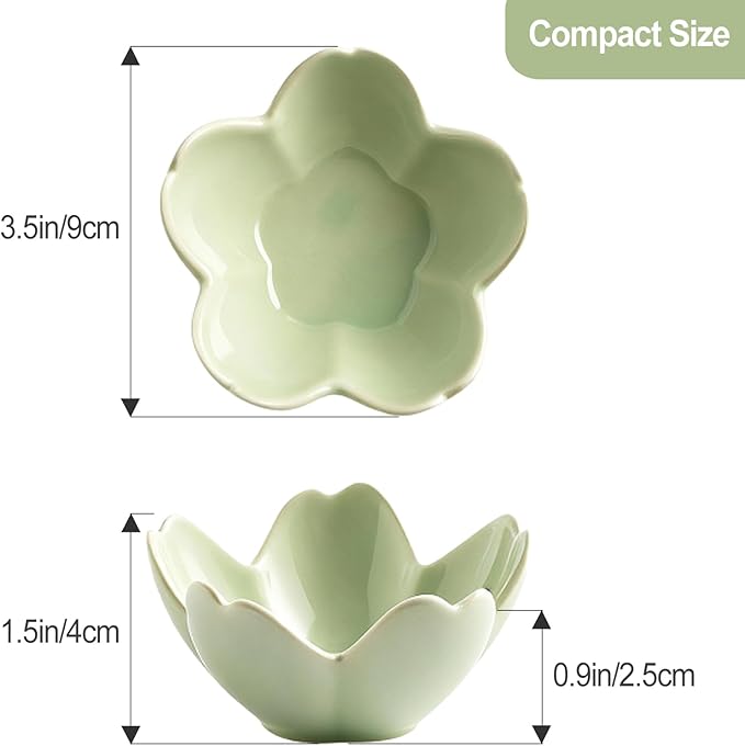 Sage Green Flower Ring Dish Ceramic Jewelry Tray, Small Trinket Dish Ring Bowl Jewelry Holder Organizer for Vanity/Bathroom/Nightstand, Birthday/Xmas/Engagement Gift for Women/Best Friends/Bride