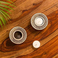 Western Eiderdown Presents Mandala Hand-Carved Block Tea Light Holder (Set of 2, Sheesham Wood) - Decorative Tea Light Candle Holder for Home Décor Votive Tea Light Holder T #Aport-202