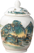 Ceramic Ginger Jar Asian Ginger Jar Decorative Chinoiserie Vase Porcelain Jars for Weddings Wedding Table Decoration, Landscape