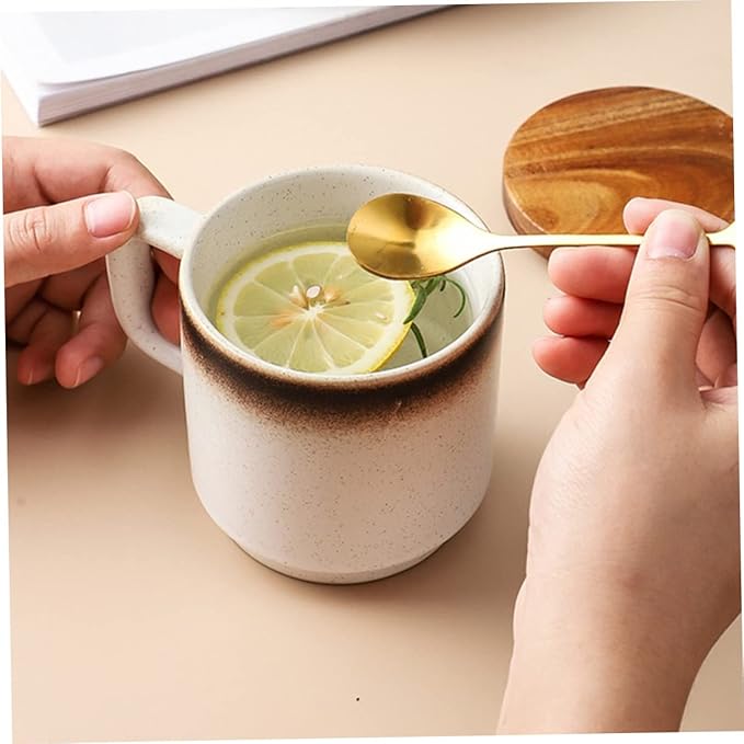 Amosfun Ceramic Mug for Tea and Juice Easy to Clean Water Cup for Use Elegant Design European Style