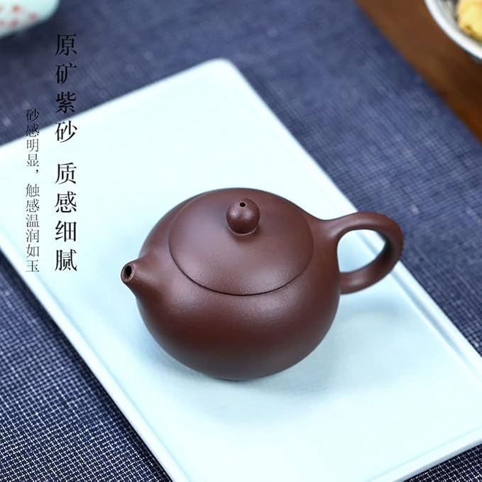 Xishi Teapot 7oz Chinese Zisha Clay Pot Ceramics Purple Sand Mud Kungfu Tea Set (purple 9 hole filter)