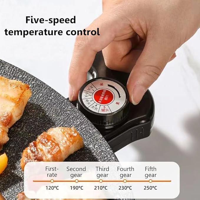 Electric grill, Korean style household electric grill, smokeless meat grilling machine, electric grilling plate, iron plate, meat grilling pot, large