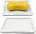 Soap Dish, Ceramic Soap Dish with Marble PatternShower, Soap Saver Tray for Bathroom, Kitchen Sink & Vanity, Multi-Use Holder for Jewelry, Rings, Keys (2 Pack, White)