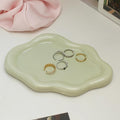 Jewelry Dish Trinket Tray for Women, Ring Dish Holder, Unique Cloud Shape Ceramic Plate Cute Things Vanity Aesthetic Room Decor Mother's Day Birthday (Mint Green)