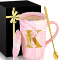 MNZZ Personalized Ceramic Coffee Mug with Lid Tea Cup Mother Day Best Mama Mom Ever from Daughter Son Gifts Christmas Xmas Valentines Birthday Groom Bride Mother In Law Personalized Special Present,K