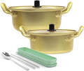 Ramen Pot with Lid,2 Pack Korea Style Noodle Pot, Stovetop Ramen Cooker,Stovetop Safe, Nonstick & Easy Clean Ramyun Pot with Handles Ideal for Soup, Instant Noodles, Stir Fry & Asian Dishes,2 Size