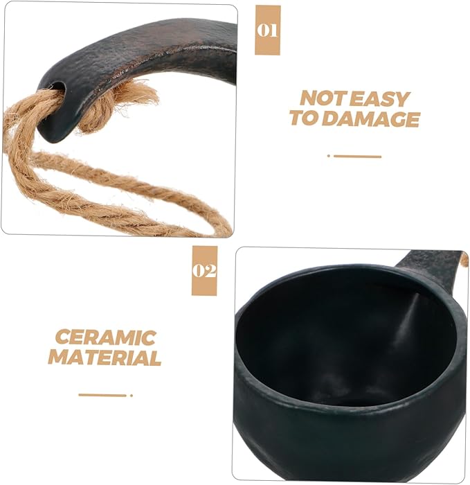 Vintage Ceramic Japanese Bowl Set for Soup and Noodles Large Size with Handle for Outdoor Camping and Gatherings Creative Serving and Water Container