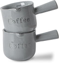 KEMORELA 2 Pack 3oz Ceramic Espresso Cups – Slate Grey Blue Porcelain Demitasse Coffee Mugs with Handle – Modern Espresso Shot Cups for Espresso Machine, Dishwasher & Microwave Safe