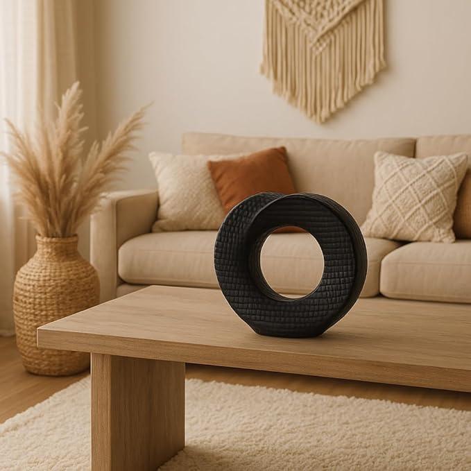 Decorative Home Decor Sculpture – Bathroom Accessory, Office and Room Decor Statement Piece – Modern Statue Accent for Living Room Decor, Bookself, Coffee Table or Artful Ornaments – 10" Black