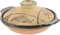 Hemoton Japanese Ceramic Donabe Pot, 7.99 Inch Brown Clay Casserole with Lid, Heat-Resistant Stew Pot for Soup, Rice, and Braised Dishes, Fish Grass Pattern for Home Cooking