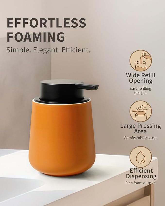 BosilunLife Bathroom Accessories Set 3 pcs (Orange-Foam)
