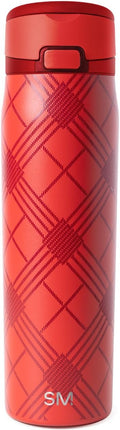 Simple Modern Mesa Loop | Christmas Water Bottle with Straw | 24oz Cup Holder Friendly Insulated Stainless Steel Bottles for Travel, School | Holiday Gifts for Women Men Her Him | Holiday Flannel