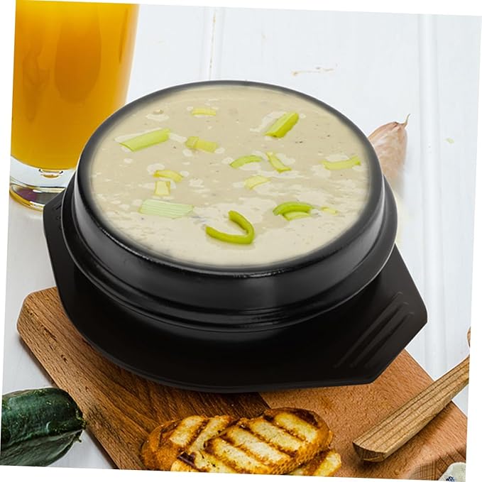 LIFKOME Casserole Cookware Korean Stone Pot Korean Dolsot Pot Bibimbap Bowl Heat Resistant Ceramic Easy to Clean