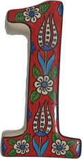 Large Ceramic Housewarming Sign Ceramic Address Plaque House Numbers Sign Door Personalized Coloured Decorative Hand Decoratede Housewarming Gifts Tulip Design 12 * 9 cm (Red, 1)