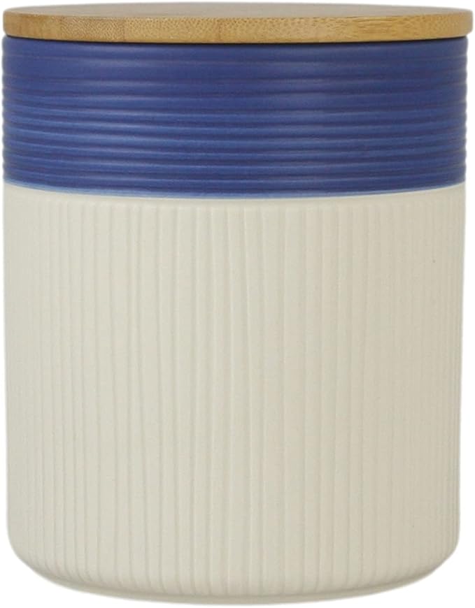 10 Strawberry Street Luca Ombre Matte Blue/White Embossed 3 Piece Canister Set