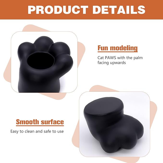 Cat Candle Holder Kitty Cartoon Kitten Candlestick Cat Paw Cute Cat Home Decor Candlestick Gift for Girl Women Cat Lover Choice (Cat Paw Black)