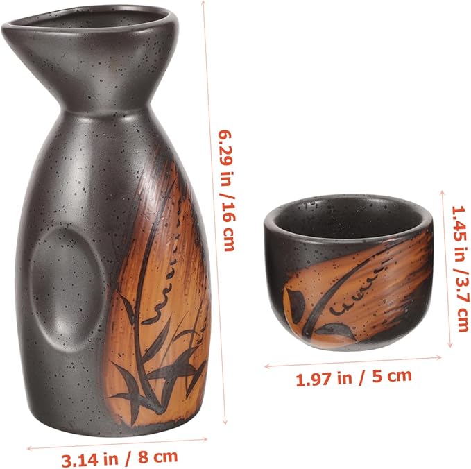 OUNONA 1 Set Japanese Sake Set Porcelain Traditional Sake Pot and Cup Set Easy to Clean for Home and Bar Use for Pottery Lovers