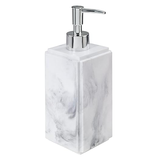 Avanti Linens - Soap Dispenser/Lotion Pump, Resin Countertop Decor, Marble Inspired Home Accessories (Catania Collection)