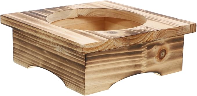 Cabilock Korean Stone Pot Rack Non-slip Wooden Casserole Stand Heat Resistant Tabletop Holder for Cooking and Baking