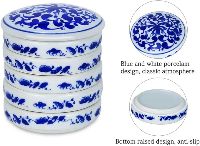 5 Layers Mixing Trays Set Round Porcelain Watercolor Palettes Sauce Dishes