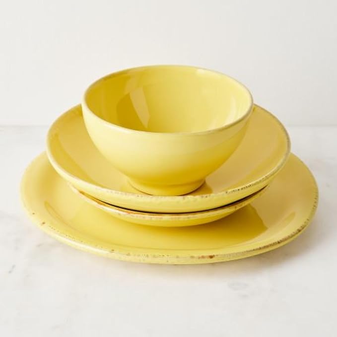 VIETRI Cucina Fresca Saffron Soup/Cereal Bowl, 6-Inch, Made Of Earthenware Kitchen Dinnerware
