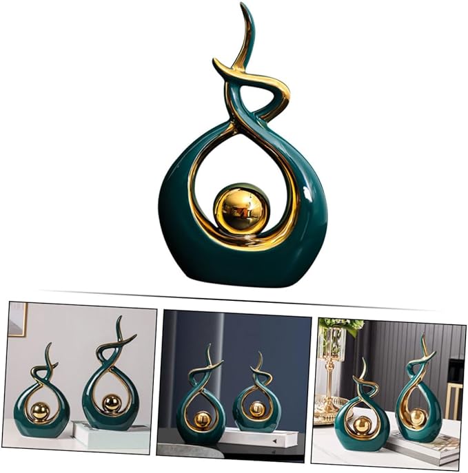 Ceramic Modern Abstract Art Statue Decorative Sculpture for Living Room and Dining Room Unique Table Centerpiece Home Accessory and Version