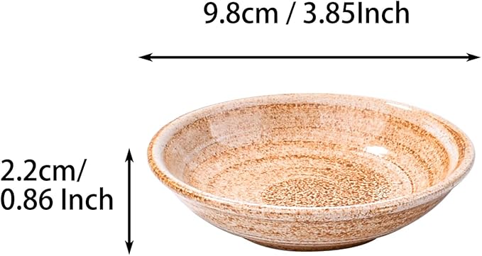 Ceramic Soy Sauce Dishes Set of 5 Yellow Japanese Style Dipping Bowls Asian Appetizer Plates for Sushi Dumplings Condiments
