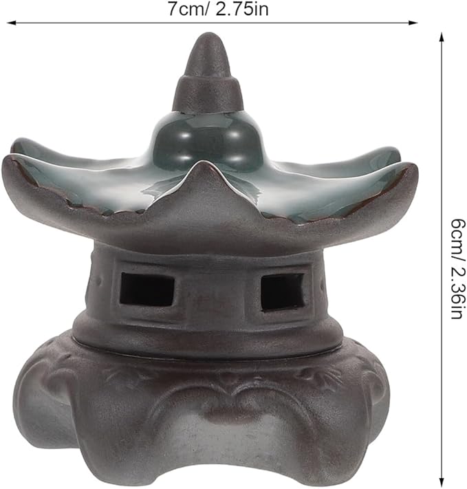 Homoyoyo Ceramic Pavilion Ornament Miniature for Aquarium Décor, Small Bonsai Pavilion Statue for Fish Tank Landscaping, Asian Garden Simulation Sculpture,