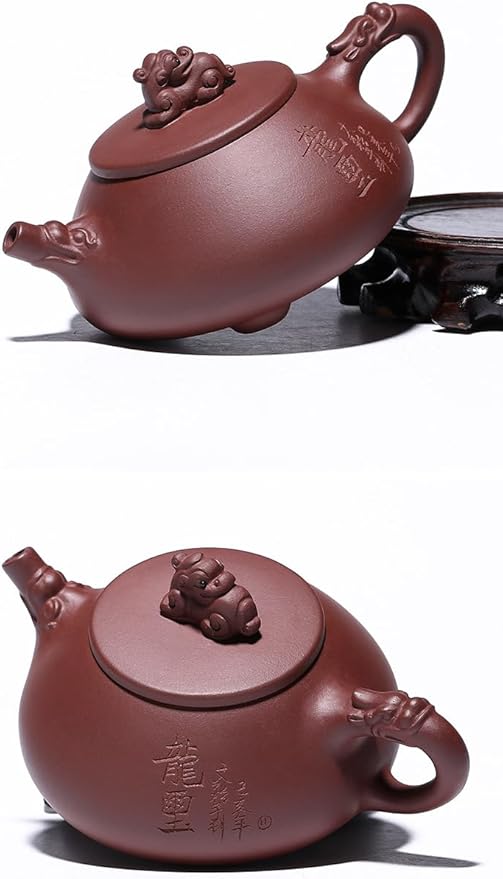 Teapot 8.5Oz Chinese Zisha Clay Tea Pot Handmade Ceramic Shipiao Pottery Purple Mud Kungfu Kettle Filter Loose Puer