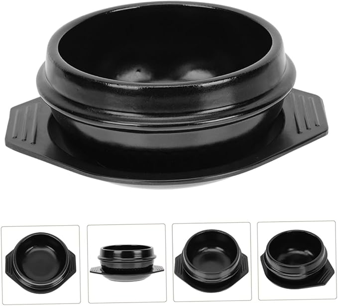 Korean Stone Pot Ceramic Cooking Pot Stew Korean Style Heat Insulated Tray for Soup Noodles