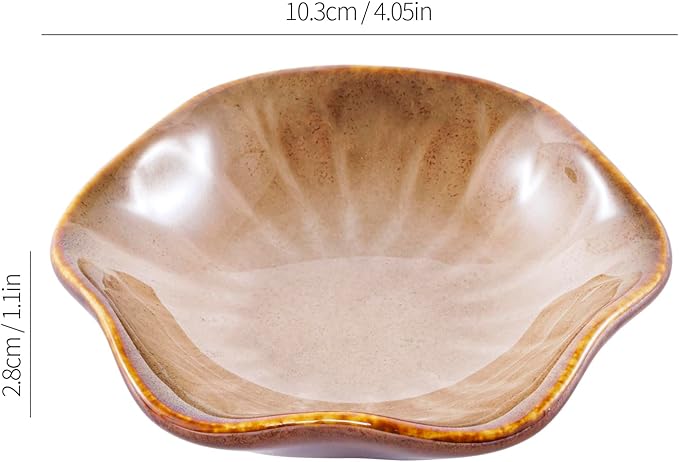 Vintage-Inspired Ceramic Jewelry Dish – Handcrafted Floral Trinket Trays in Luxe Glazed Porcelain | Antique-Style Ring Holders for Vanity & Dresser Décor (1, Kiln transformed lotus khaki color)