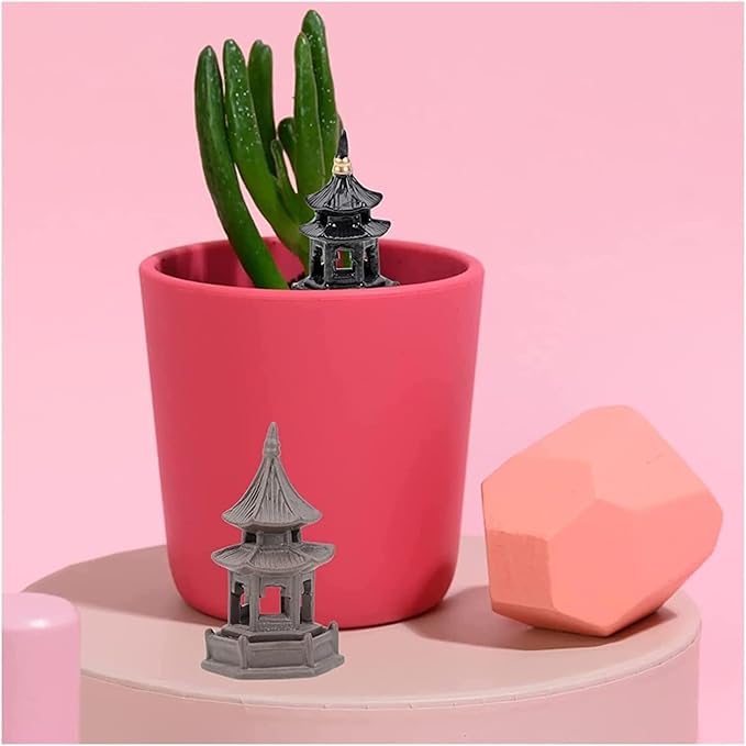 Sculpture Tabletop Figurine Decor Mini Pagoda Statue 3Pcs Chinese Pagoda Statue Miniature Ceramic Asian Decor Pagoda Figurine Tea Pet Decorations