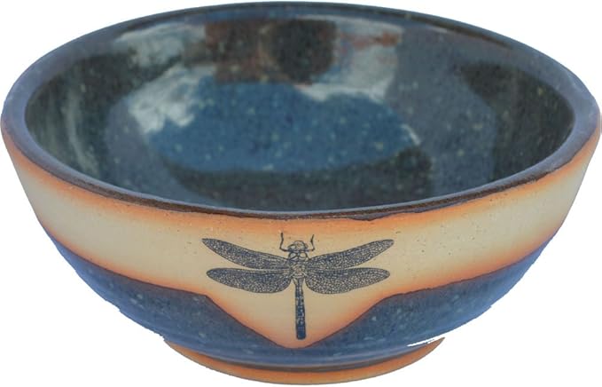 ALWAYS AZUL POTTERY Dragonfly Soup Bowl in Seamist Glaze - Handmade Ceramic Pottery Bowl - Handcrafted Polished Stoneware - Unique & Stylish Glazed Bowl, Great for Soup, Salad, Cereal and More