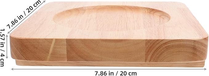 Wooden Heat Insulation Pot Holder Trivet 20x20cm 14cm Groove Thickened Wood Hot Dish Mat for Kitchen Cooking and Korean Stone Pot Use