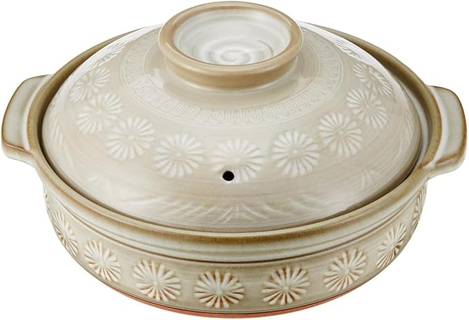 TIKUSAN Donabe Japanese Hot Pot Banko Ware Made in Japan (9 go(108 fl oz.))