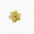 CEUYGT Handmade Ceramic Wall Flower Decor - Peony Home Wall Art, Perfect for Living Room, Bedroom, or Office Decoration (Yellow 01, Small)