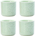 Ceramic Espresso Cups Set of 4-3oz Demitasse Cups for Coffee & Tea, No Handles, Durable & Dishwasher Safe (lawngreen, 4)